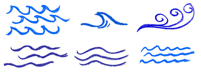 Wall Mural - ocean wave crayon drawing