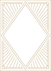 Wall Mural - Art deco frame. Vintage linear border. Retro design template for wedding invitations, menus, leaflets and greeting cards.