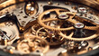 © redflower - Close-up of a mechanical gears in swiss watch