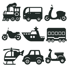 Wall Mural - transport icons set, simple style eps10 vector illustration.