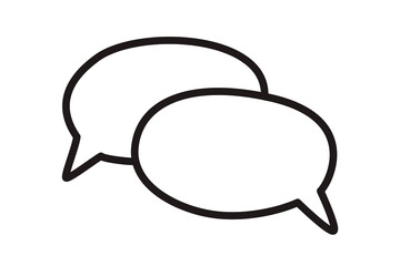 Poster - Speech bubble drawn with thin line. Line art icon png clipart isolated on transparent background