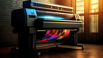 Wall Mural - A big digital inkjet printing machine