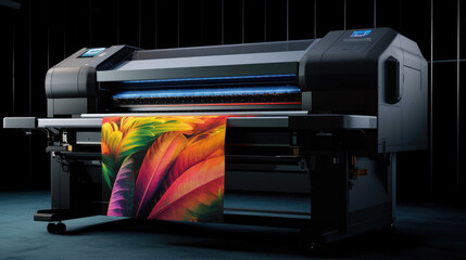 Wall Mural - A big digital inkjet printing machine