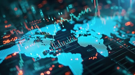 Wall Mural - global economy stock market finance chart business exchange investment data on growth financial grap