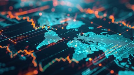 Wall Mural - global economy stock market finance chart business exchange investment data on growth financial grap