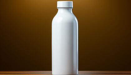 Wall Mural - Fresh milk in glass bottle, symbol of healthy organic drink generated by AI