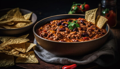 Freshness and spice in a homemade Mexican vegetarian meal generated by AI