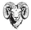 © BigJoy - Mountain ram face hand drawn sketch Vector illustration