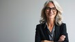 © WS Studio 1985 - Portrait of mature business woman smile while standing against on white background