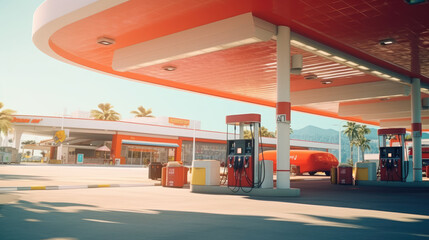 Canvas Print - Modern gas station outdoor