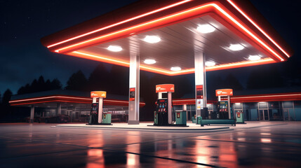 Canvas Print - Modern gas station outdoor