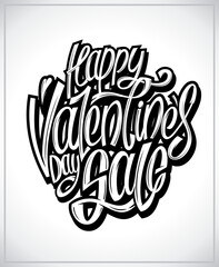 Wall Mural - Happy Valentine's day sale lettering banner