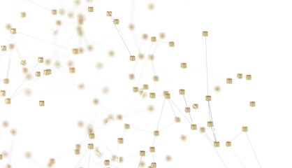 Fototapete - Abstract technology futuristic network - fantasy plexus background. 3D rendering