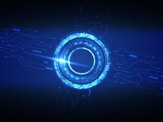 Wall Mural - abstract blue data future futuristic circuit technology background