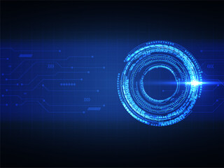 Wall Mural - abstract blue data future futuristic circuit technology background