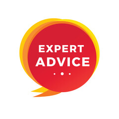 Wall Mural - expert advice speech bubble icon for banner. Banner template vector design template.