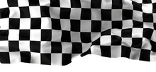 Waving racing finish flag in