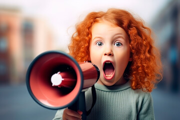 girl screaming into a megaphone