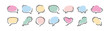 © Kseniia - Comic hand drawn loose speech bubble frame set. Cute line decoration for title, notes, dialog, chat, think, headline, talk, comment expression. Callout balloon. Handwriting simple background