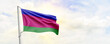 Kuban Peoples Republic flag waving on sky background. 3D Rendering