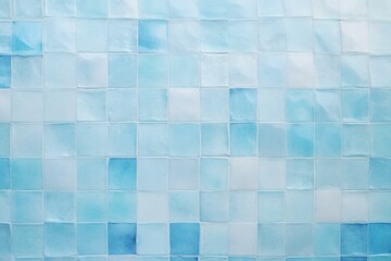 Wall Mural - The texture of the brick wall of many rows of bricks painted in blue color