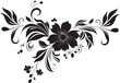 © BABBAN - Intricate Noir Blossoms Hand Rendered Vector Icon Whimsical Botanical Sketch Black Iconic Design