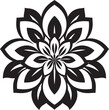 © BABBAN - Abstract Floral Minimalism Single Black Icon Design Elegant Botanical Sketch Minimal Hand Drawn Emblem
