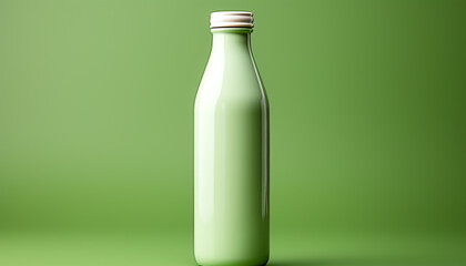 Wall Mural - Fresh milk in a glass bottle, promoting healthy and organic living generated by AI