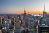 Fototapeta Nowy Jork - Blick vom Top of the Rock, Empire State Building, Rockefeller Center, Manhatten, New York City, New York, USA