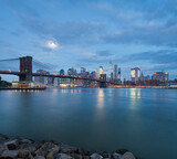 Fototapeta Nowy Jork - Brooklyn Bridge, East River, Manhatten, New York City, USA