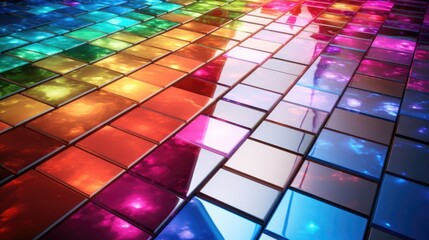 Wall Mural - rainbow disco floor