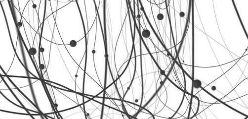 Fototapete - Abstract digital connection dots and lines. Technology background. Network connection structure. Plexus effect. 3d