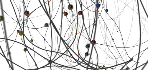 Fototapete - Global network background. Connecting triangles. Globe of the earth. abstract planet in space. 3d rendering