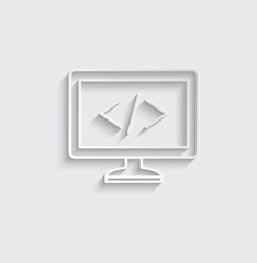 programming coding icon vector Programmer, coder icon, software sign