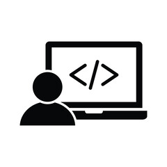programming coding icon vector Programmer, coder icon, software sign