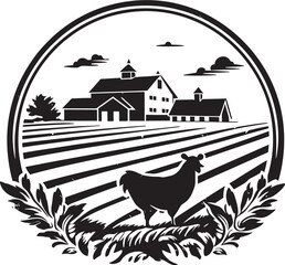 Rustic Refuge Black Icon for Farms Nature s Retreat Agricultural Logo Design