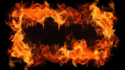 Wall Mural - Rectangular frame made of flames