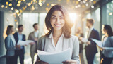 Bizneswomen odnosi sukces zawodowy. AI Generative