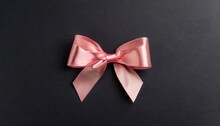Colorful Pink Bow On Black Background