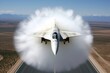 Supersonic Fighter Jet Creates Thunderous Sonic Boom as it Breaks Sound Barrier over Runway