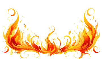 Sticker - Flame mail border, fire frame Transparent background. Generative AI