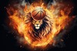 Design of lion and basketball ball.