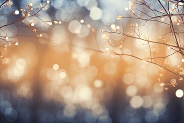 Wall Mural - Glowing lights with winter bokeh.