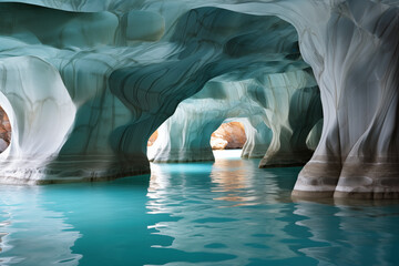 Wall Mural - beautiful view inside the coastal marble cave