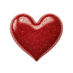 Wall Mural - Glitter red heart isolated on white background