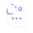 © Violet Sun - 3D Doctor chat talk illustration. Doctor and patient chat. Online consultation with a doctor