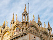 Details of Basilica di San Marco and on piazza San Marco in Venice, Italy. Architecture and landmark of Venice.