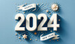 Happy New Year 2014 Paper Style Text  Design Background.
