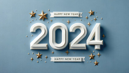 Wall Mural - Happy New Year 2014 Paper Style Text  Design Background.