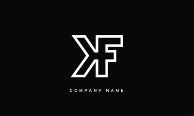 KF, FK, K, F Abstract Letters Logo Monogram